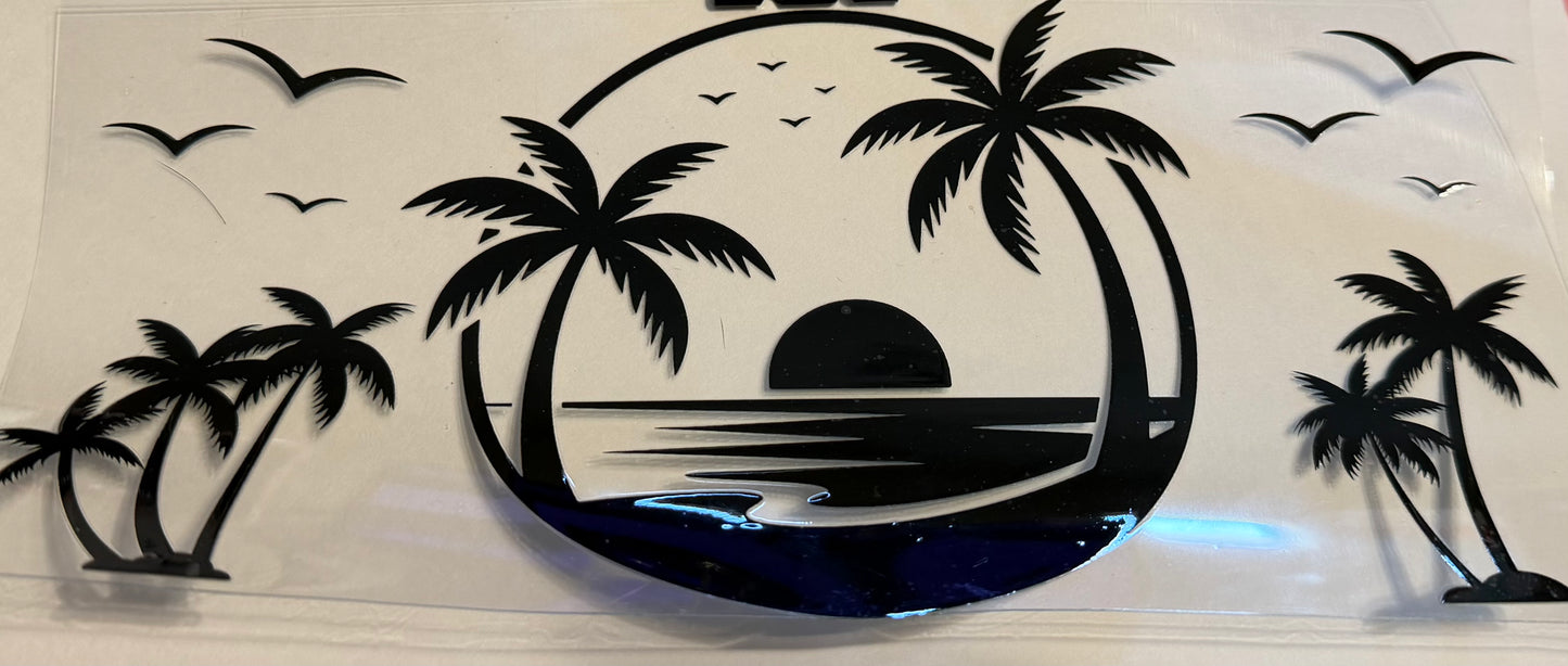 Beach Vibes Palm Tree UV DTF Transfer