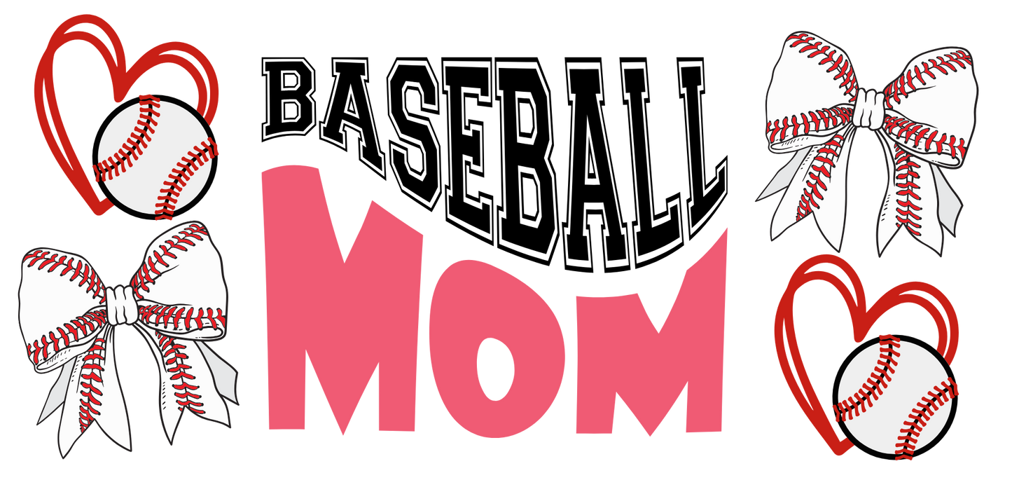 Baseball Mom UV DTF Wrap | 20 oz Skinny Tumbler Transfer | Sports Mom Decal | Baseball Tumbler Wrap