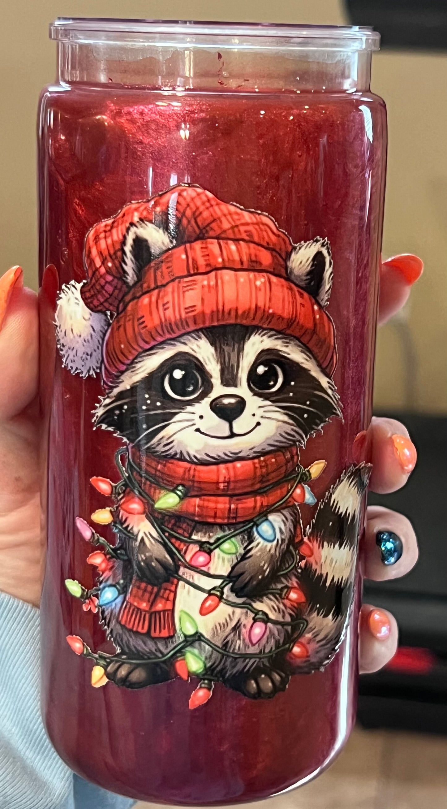 Christmas racoon