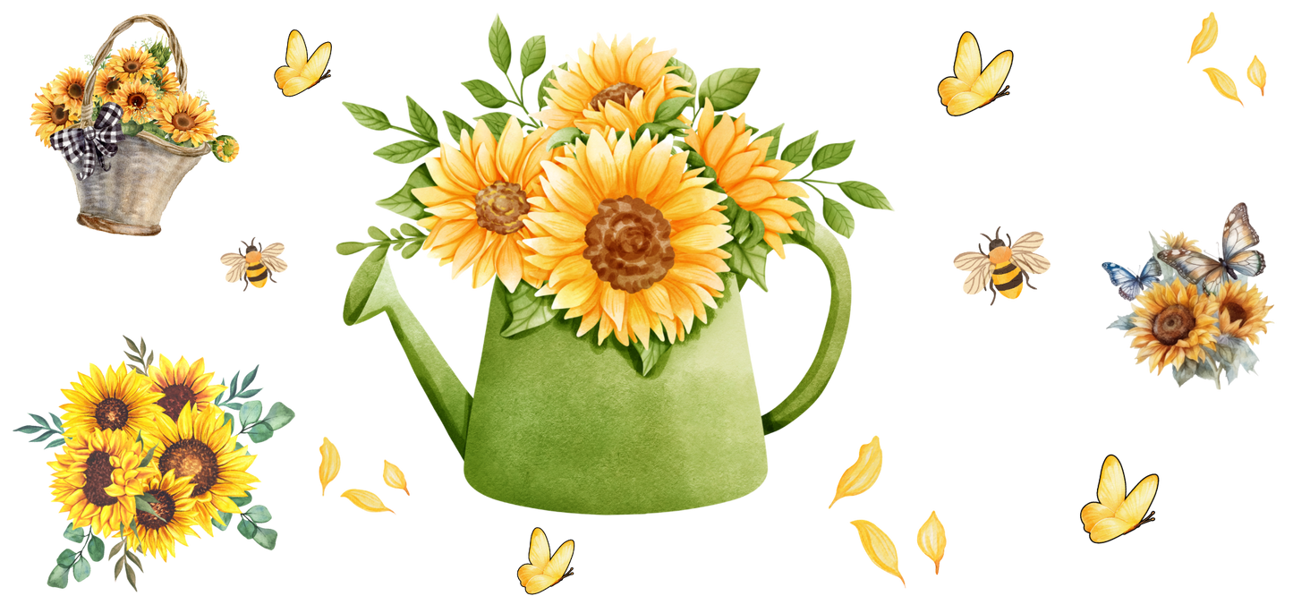 Sunflowers 20 oz UVDTF cup wrap