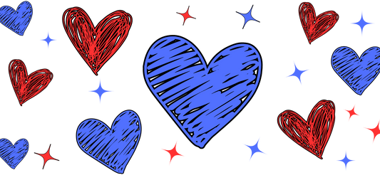 20 oz Doodle Hearts UVDTF cup Wrap