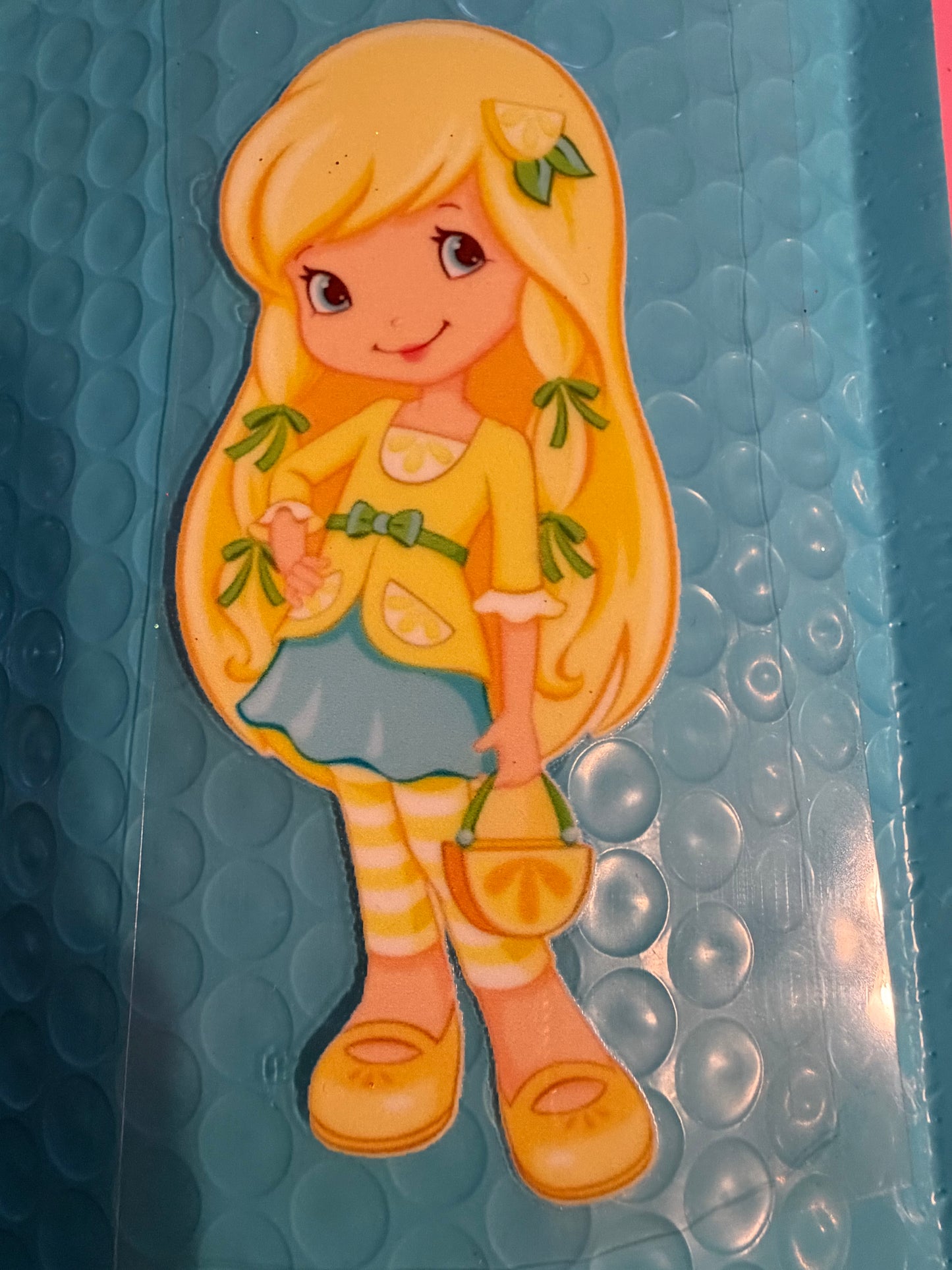 Lemon Meringue UV DTF Decal – 2x4 Cup Wrap – Cute Fruit Girl Sticker