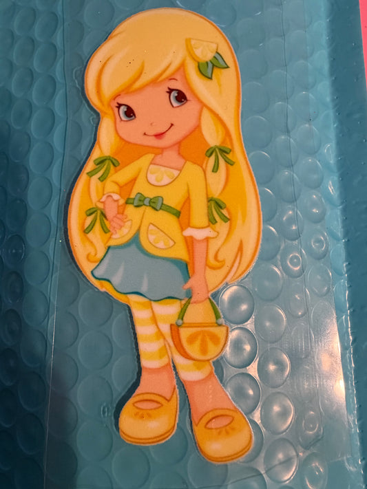 Lemon Meringue UV DTF Decal – 2x4 Cup Wrap – Cute Fruit Girl Sticker