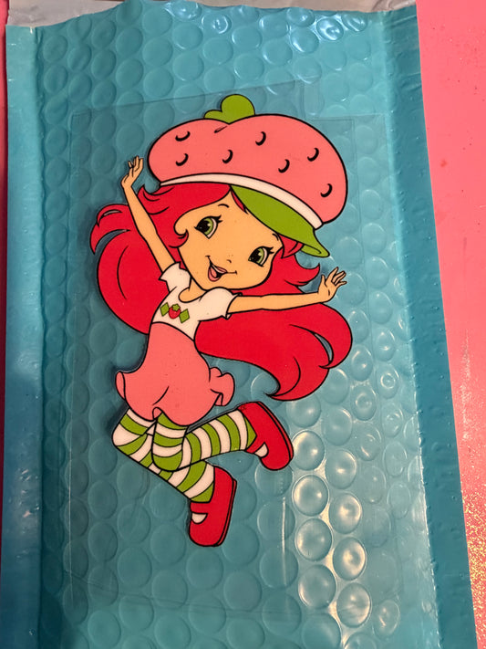 Strawberry Shortcake UV DTF Decal – 2x4 Cup Wrap – Cute Berry Girl Sticker