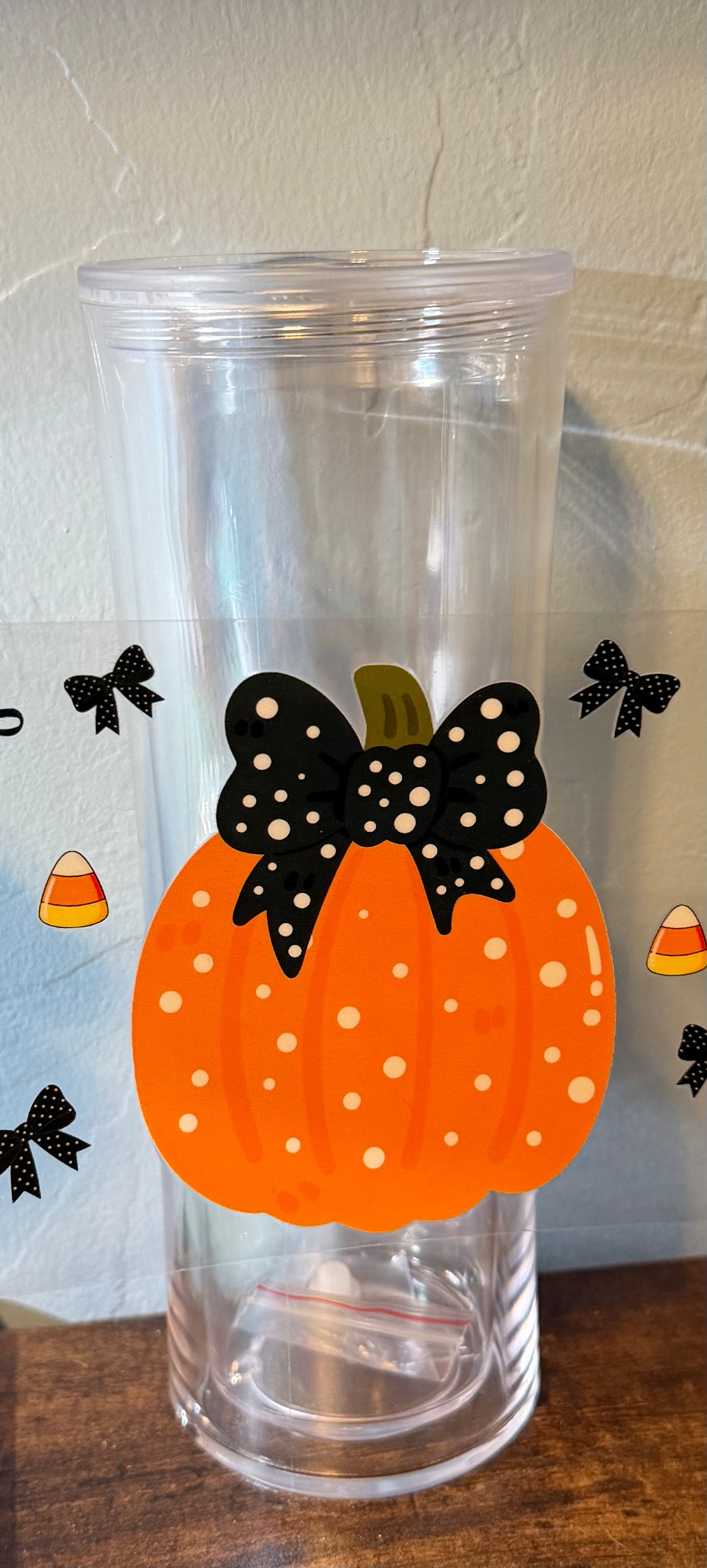 Halloween Pumpkin Bow UV DTF Element Sheet | Coquette Pumpkin Decals | Candy Corn & Black Bow Transfers | Fall Tumbler Wrap Accessories