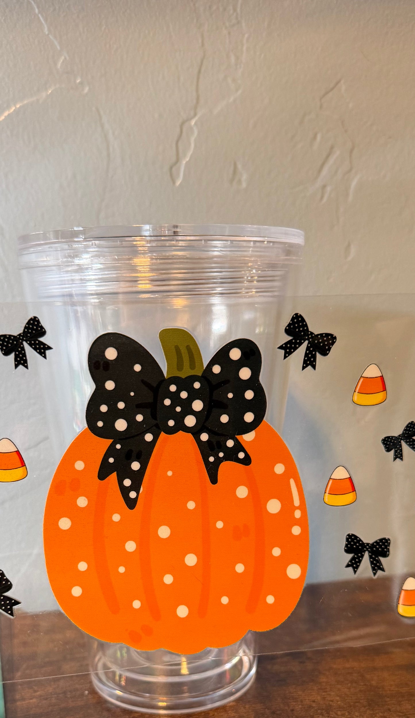 Halloween Pumpkin Bow UV DTF Element Sheet | Coquette Pumpkin Decals | Candy Corn & Black Bow Transfers | Fall Tumbler Wrap Accessories