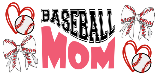 Baseball Mom UV DTF Wrap | 20 oz Skinny Tumbler Transfer | Sports Mom Decal | Baseball Tumbler Wrap