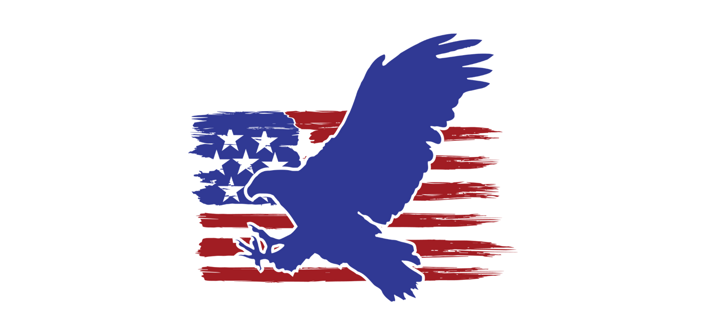 Red White Blue American Eagle with flag 4 inch decal