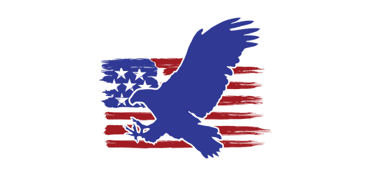 Red White Blue American Eagle with flag 4 inch decal