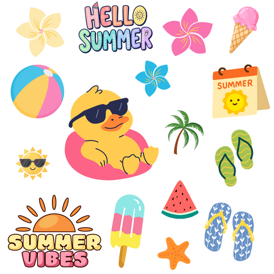 Summer Vibes 8x8 Element sheet UVDTF