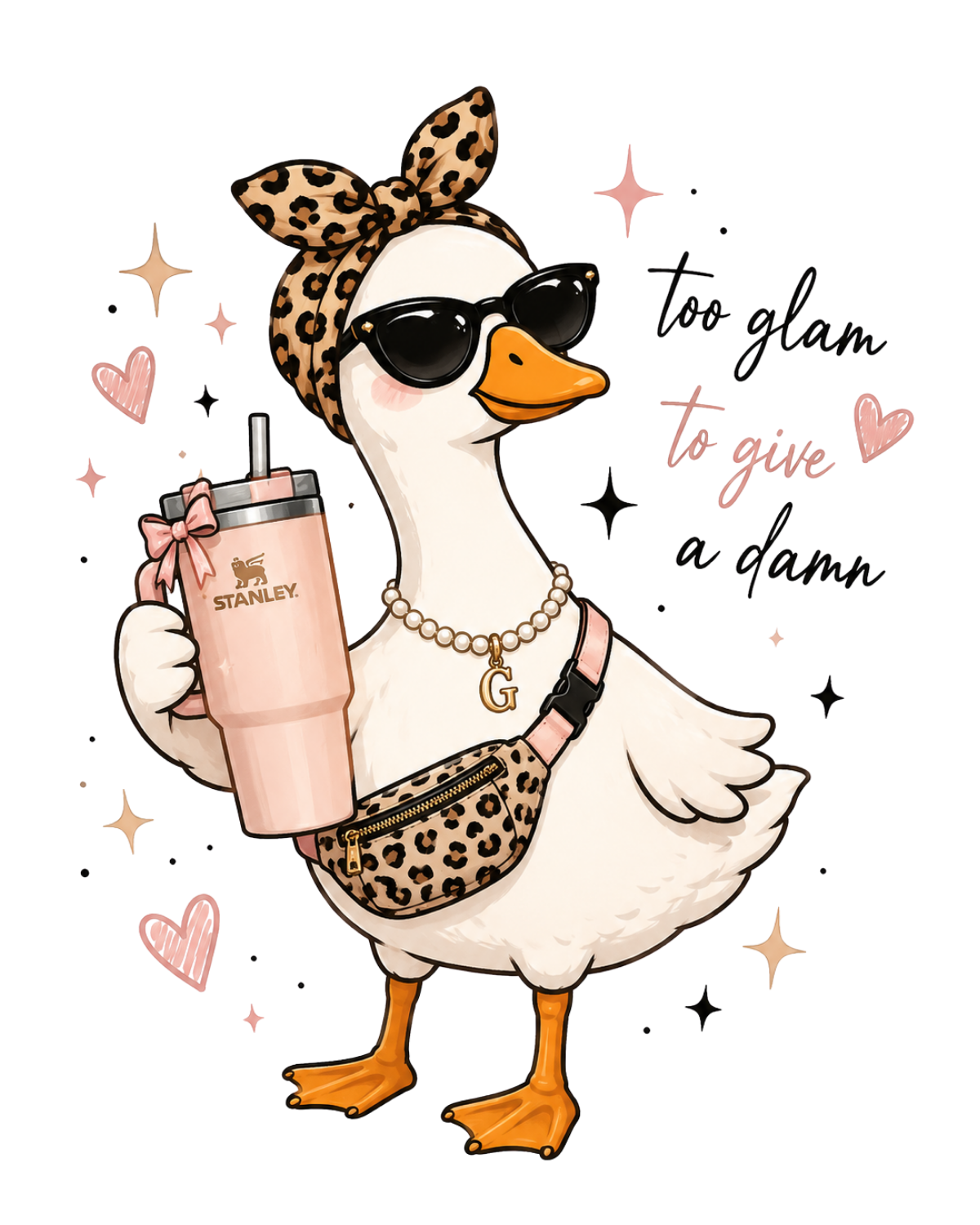 Too Glam To give a damn Goose UVDTF Decal