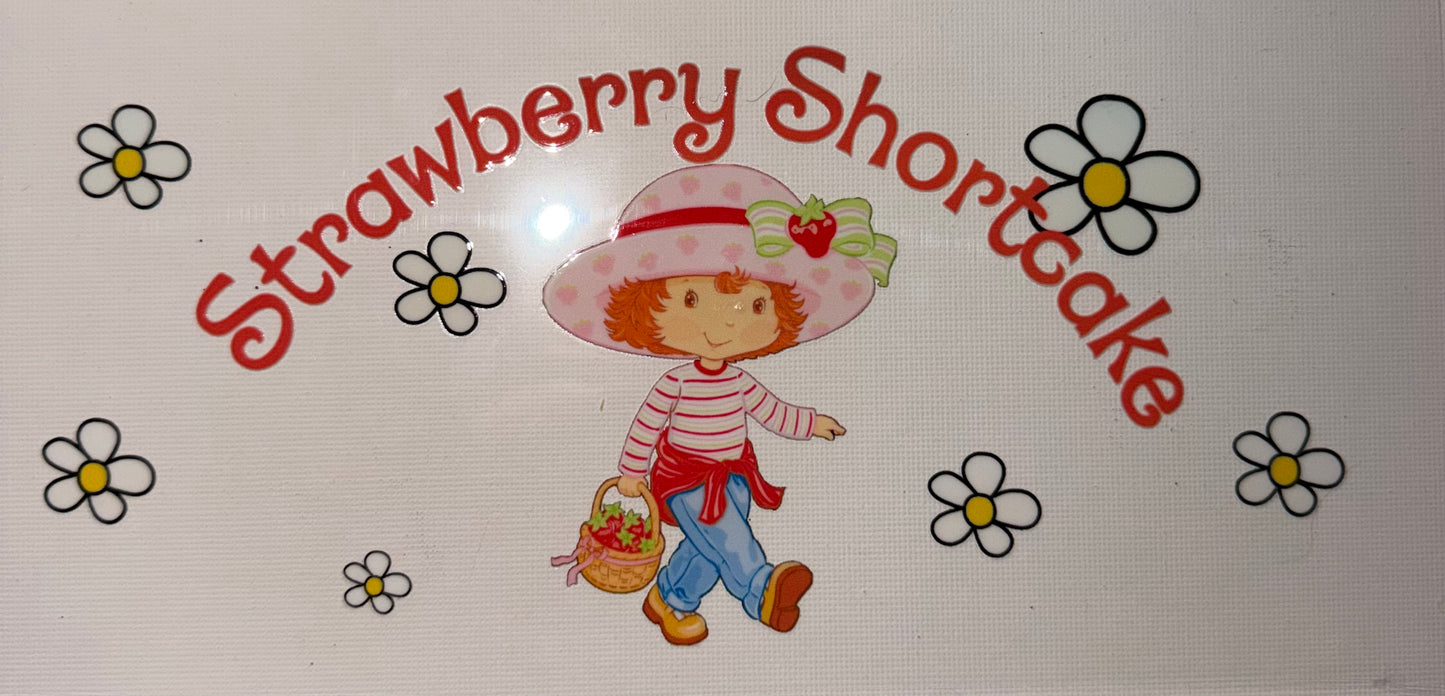 Strawberry Shortcake UV DTF Wrap 🍓🌼 | Retro Cartoon Tumbler Wrap | Cute Vintage Strawberry Girl Design | 20oz Skinny Wrap