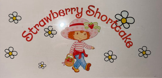 Strawberry Shortcake UV DTF Wrap 🍓🌼 | Retro Cartoon Tumbler Wrap | Cute Vintage Strawberry Girl Design | 20oz Skinny Wrap